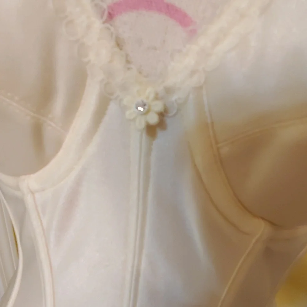 Dominique bralette with garters size 36A Ivory NEW with tags